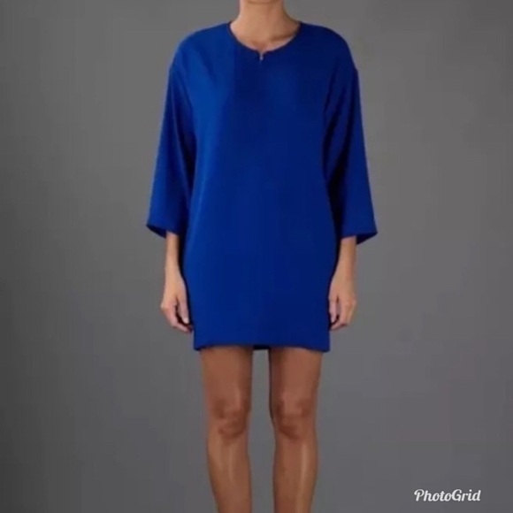 IRO Jessica Crepe Shift Dress in Cobalt Blue 2 - Picture 1 of 7